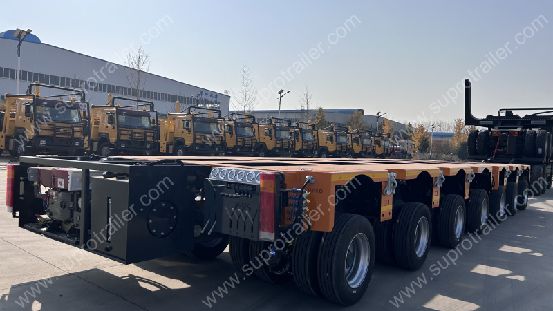 hydraulic modular trailer with towbar