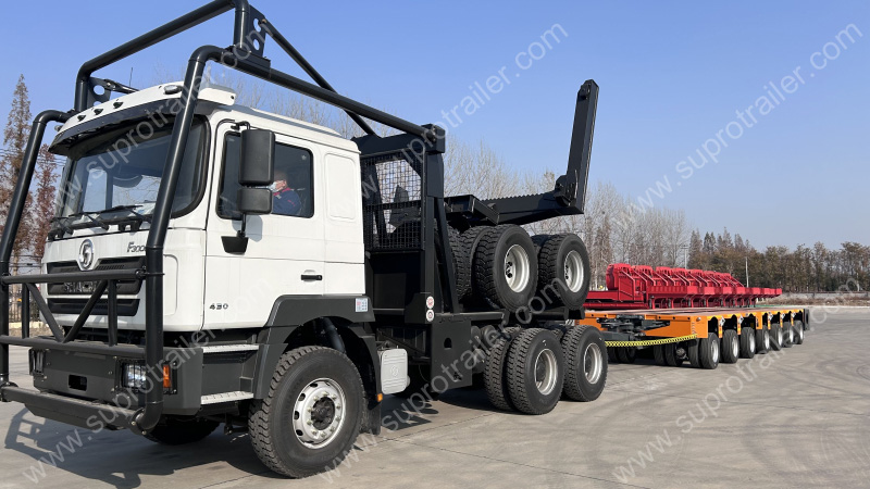 hydraulic modular trailer with towbar