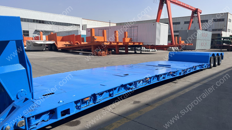 3 Steering Axles, Air Suspension, Detachable Hydraulic Gooseneck Lowbed Trailer