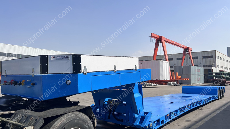 3 Steering Axles, Air Suspension, Detachable Hydraulic Gooseneck Lowbed Trailer