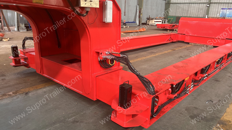 width adjustable low bed trailer
