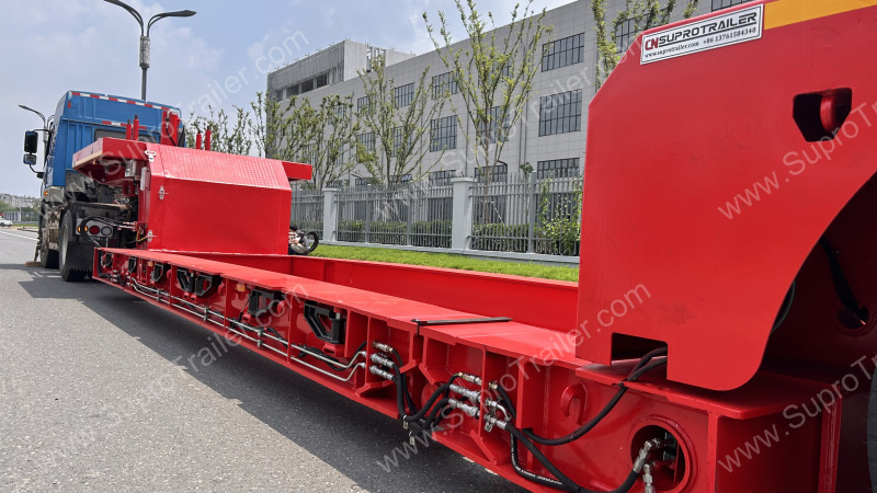 width adjustable low bed trailer