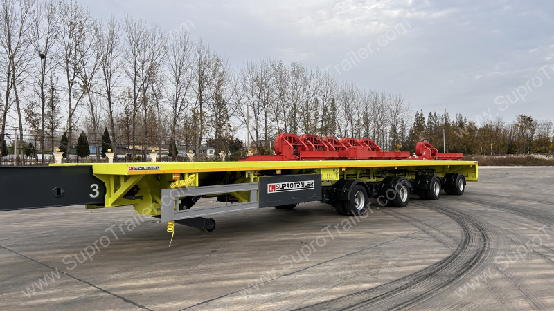 Extendable Blade Transport Trailer has Gooseneck