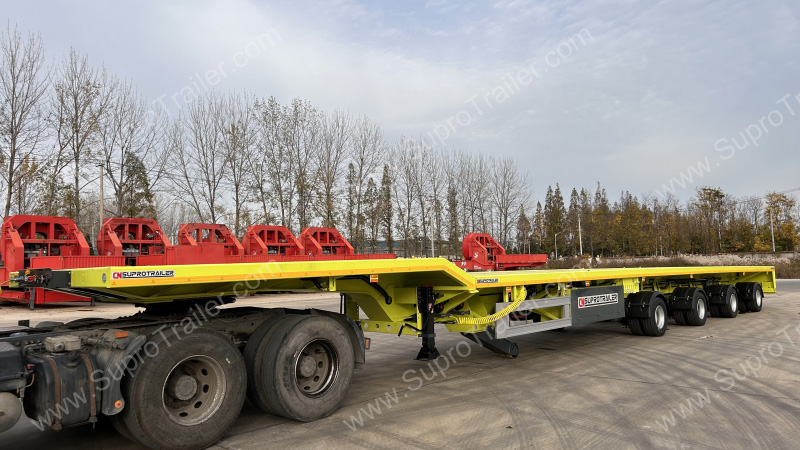 Extendable Blade Transport Trailer has Gooseneck