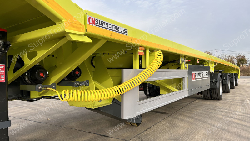 Extendable Blade Transport Trailer has Gooseneck