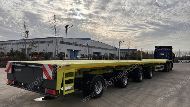 Extendable Blade Transport Trailer has Gooseneck