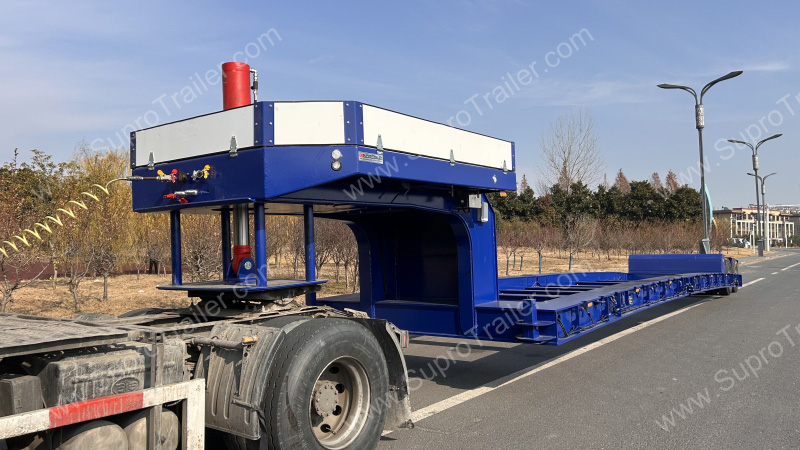 Frame-Type & Hydraulic Lifting Gooseneck Low Bed Trailer