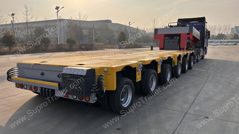 hydraulic gooseneck with hydraulic modular trailer