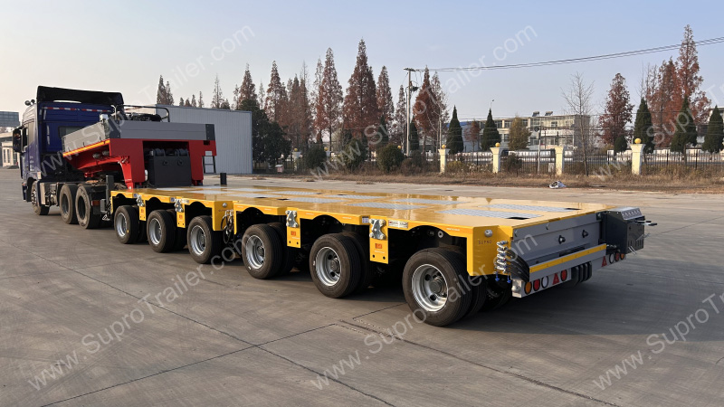 hydraulic gooseneck with hydraulic modular trailer