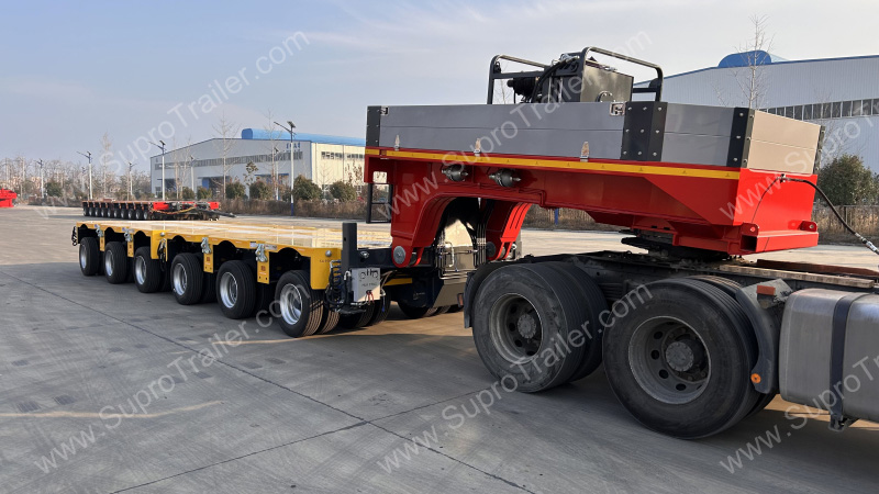 hydraulic gooseneck with hydraulic modular trailer